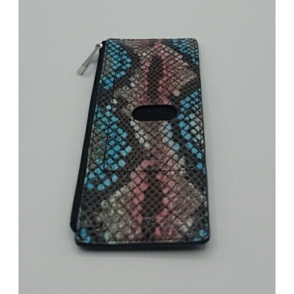 LODIS  Envelope Credit Card Holder Multi Color Reptile Leather - Picture 3 of 8